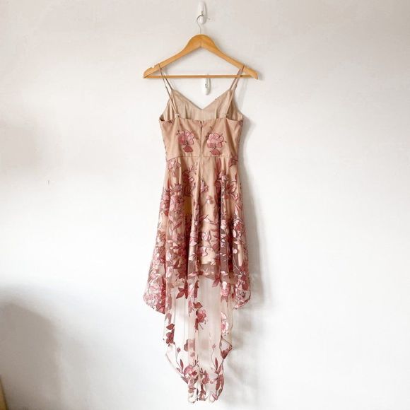 TWO SISTERS SASKIA HIGH LOW DRESS EMBROIDERY ROSE Sz XS/2 - Picture 16 of 16